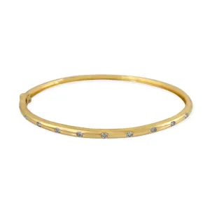 0.28ct Round Diamonds in 14K Yellow Gold Trendy Bangle Bracelet 6.5"