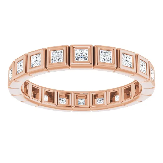 0.34 ct. Bezel Set Princess Diamond Eternity Band