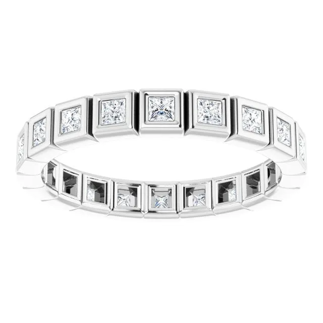 0.34 ct. Bezel Set Princess Diamond Eternity Band
