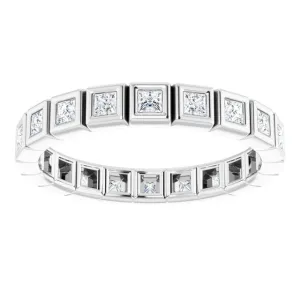 0.34 ct. Bezel Set Princess Diamond Eternity Band