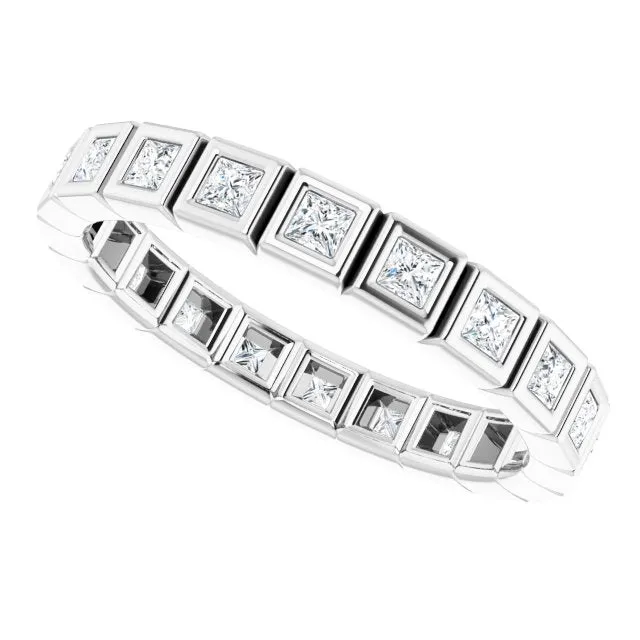 0.34 ct. Bezel Set Princess Diamond Eternity Band