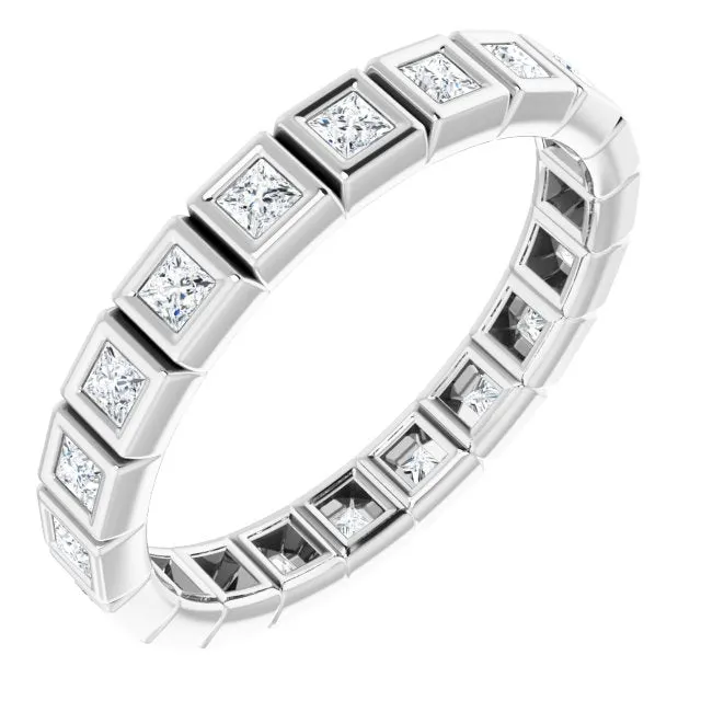 0.34 ct. Bezel Set Princess Diamond Eternity Band
