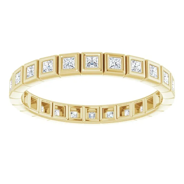 0.34 ct. Bezel Set Princess Diamond Eternity Band