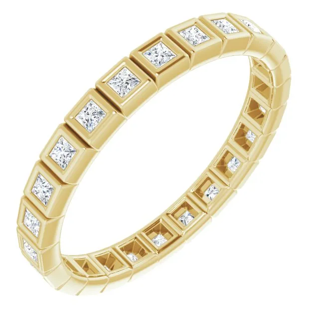0.34 ct. Bezel Set Princess Diamond Eternity Band