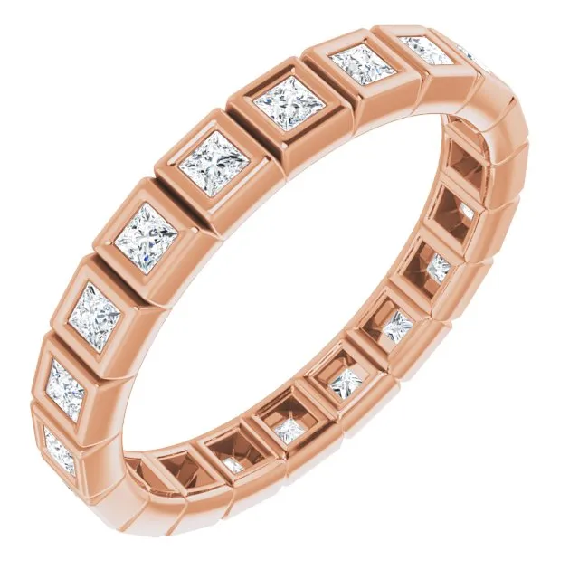 0.34 ct. Bezel Set Princess Diamond Eternity Band