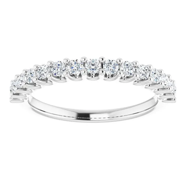 0.45 ct. Round Cut Diamond Wedding Band U Shape Setting Ring