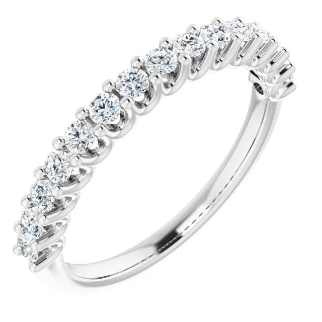 0.45 ct. Round Cut Diamond Wedding Band U Shape Setting Ring