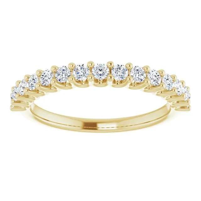 0.45 ct. Round Cut Diamond Wedding Band U Shape Setting Ring