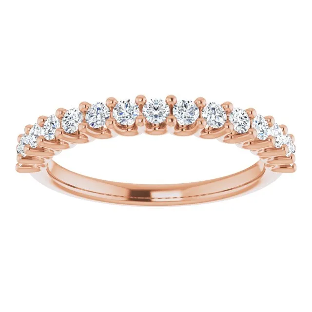 0.45 ct. Round Cut Diamond Wedding Band U Shape Setting Ring