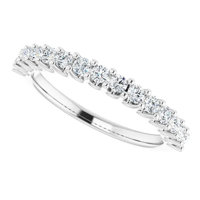 0.45 ct. Round Cut Diamond Wedding Band U Shape Setting Ring