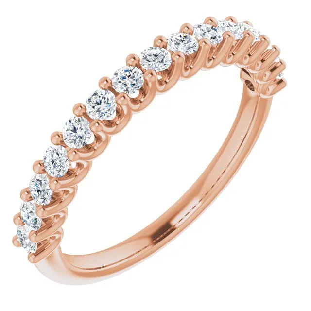 0.45 ct. Round Cut Diamond Wedding Band U Shape Setting Ring