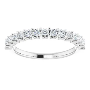 0.45 ct. Round Cut Diamond Wedding Band U Shape Setting Ring