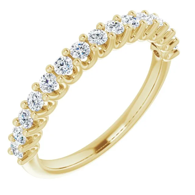 0.45 ct. Round Cut Diamond Wedding Band U Shape Setting Ring