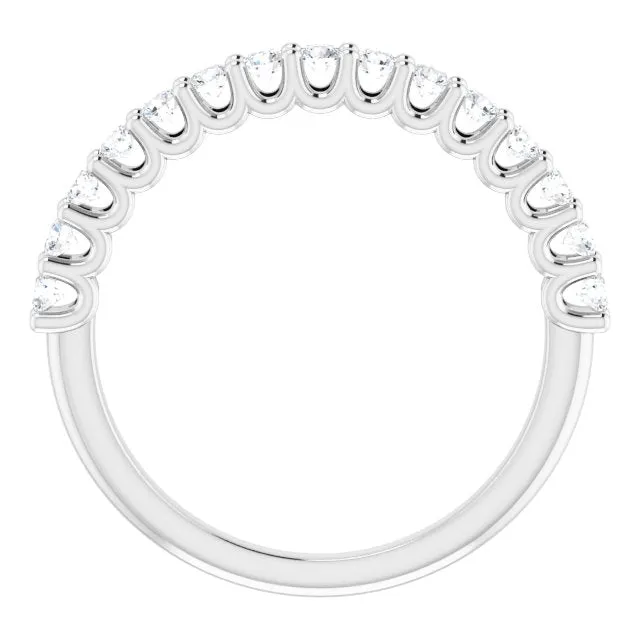 0.45 ct. Round Cut Diamond Wedding Band U Shape Setting Ring