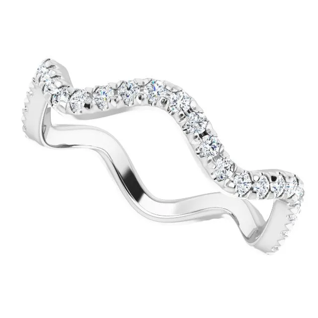 0.61 ct. Round Diamond Curvy Stackable Eternity Band