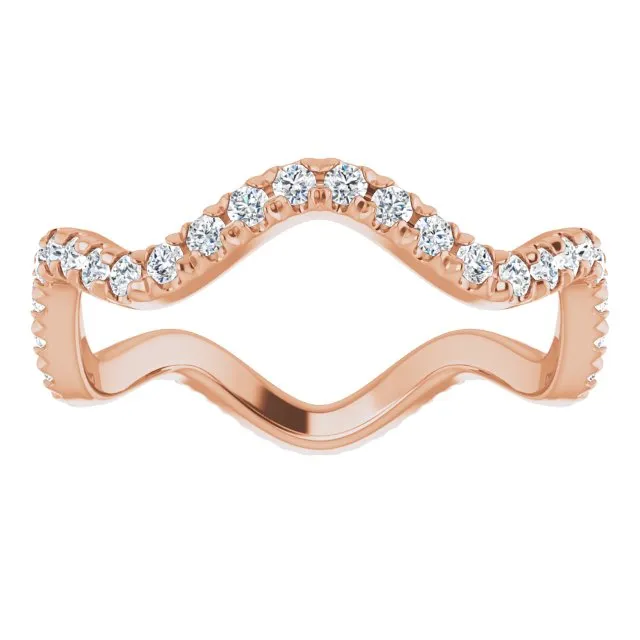 0.61 ct. Round Diamond Curvy Stackable Eternity Band