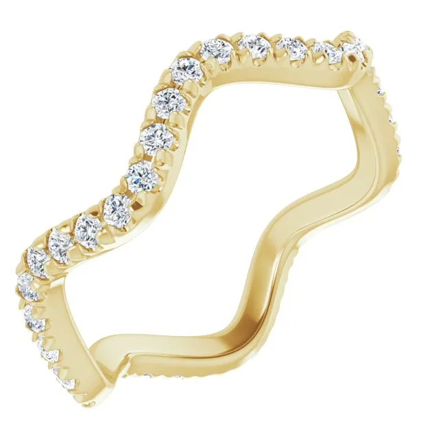 0.61 ct. Round Diamond Curvy Stackable Eternity Band
