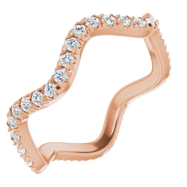 0.61 ct. Round Diamond Curvy Stackable Eternity Band