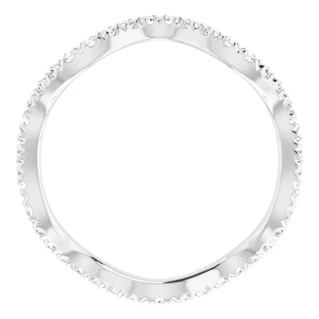 0.61 ct. Round Diamond Curvy Stackable Eternity Band