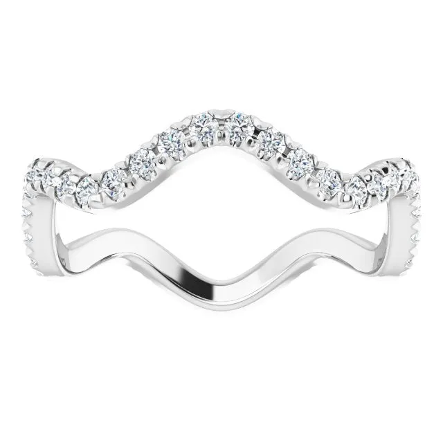 0.61 ct. Round Diamond Curvy Stackable Eternity Band