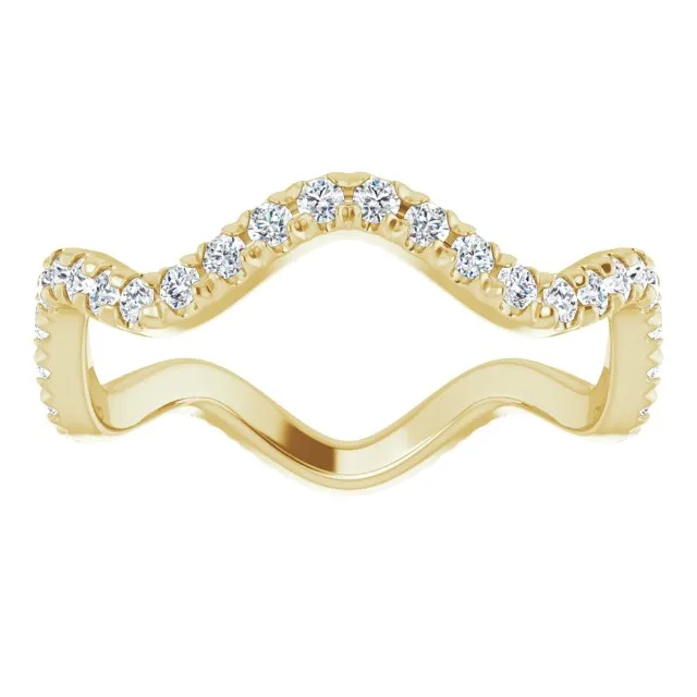 0.61 ct. Round Diamond Curvy Stackable Eternity Band
