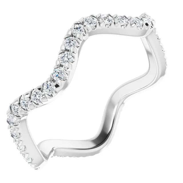 0.61 ct. Round Diamond Curvy Stackable Eternity Band
