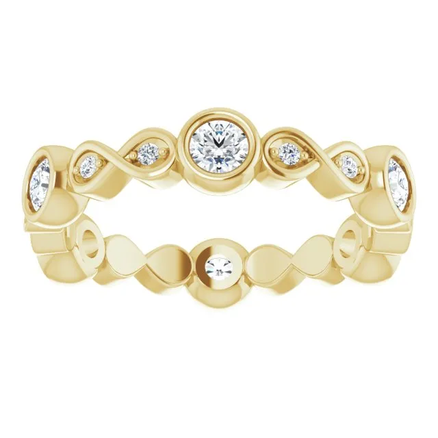 0.70 ct. Bezel Set Round Diamond Eternity Band