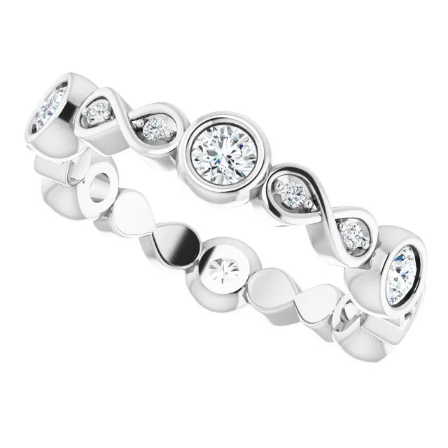 0.70 ct. Bezel Set Round Diamond Eternity Band