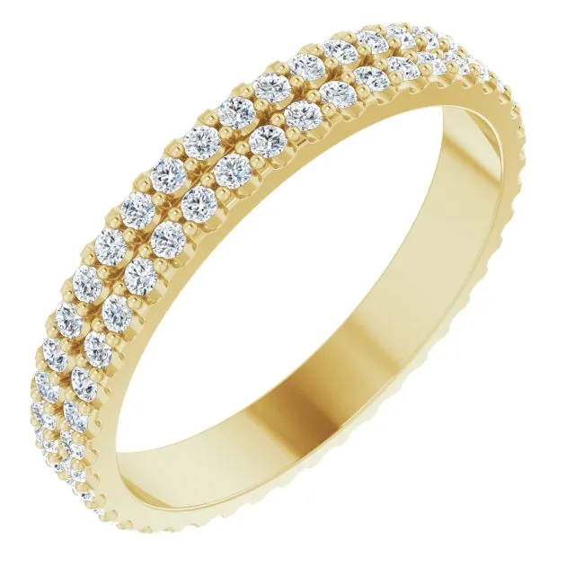 0.84 ct. Round Diamond Double Row Eternity Band