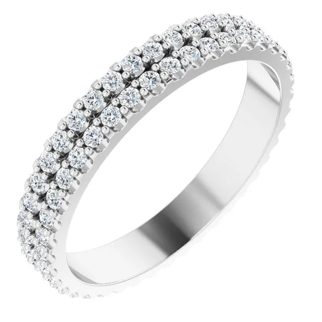 0.84 ct. Round Diamond Double Row Eternity Band