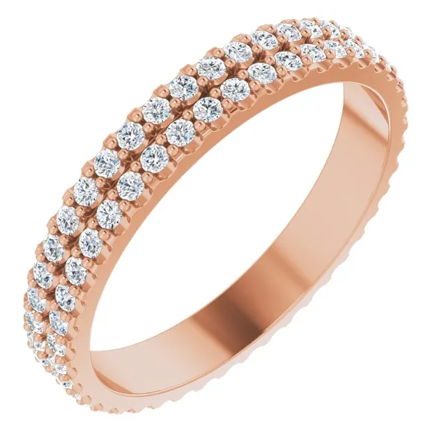 0.84 ct. Round Diamond Double Row Eternity Band