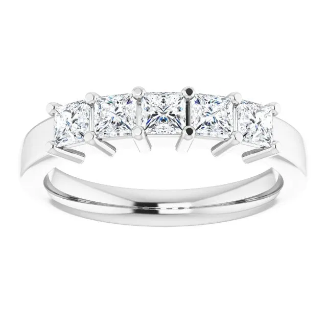 0.90 ct. Shared Prong Princess Cut Diamond Wedding Band