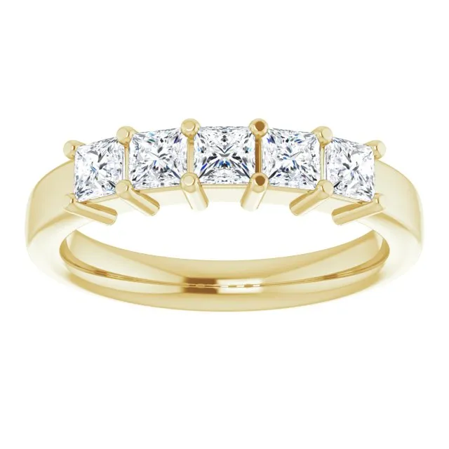 0.90 ct. Shared Prong Princess Cut Diamond Wedding Band