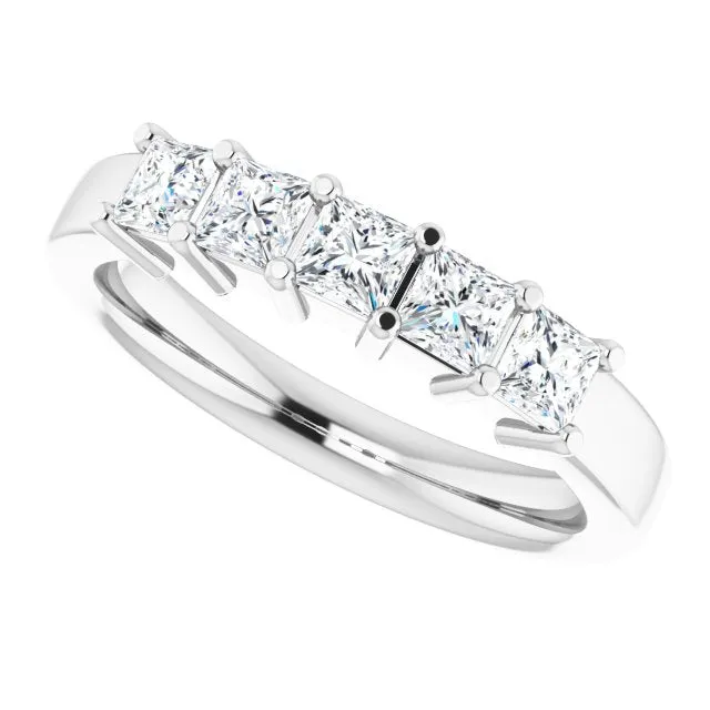 0.90 ct. Shared Prong Princess Cut Diamond Wedding Band