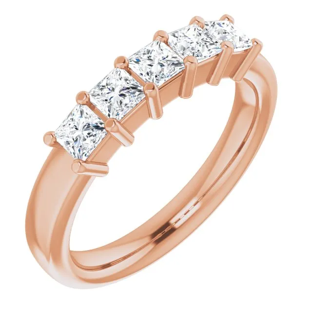 0.90 ct. Shared Prong Princess Cut Diamond Wedding Band