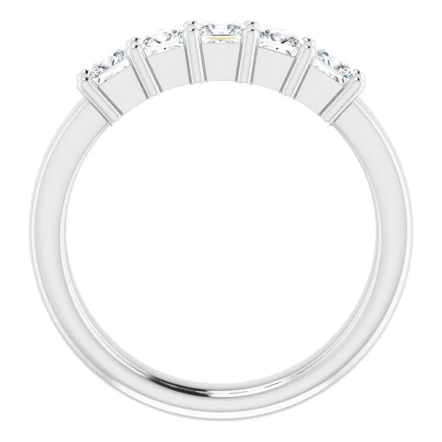 0.90 ct. Shared Prong Princess Cut Diamond Wedding Band
