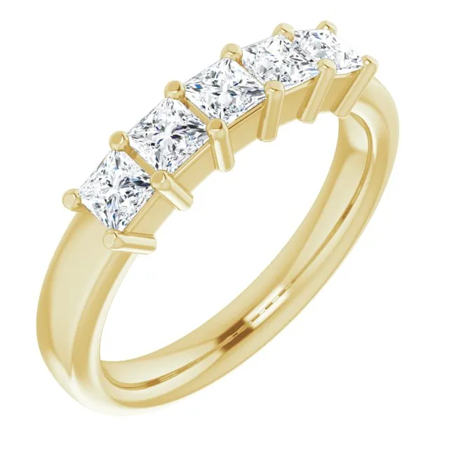 0.90 ct. Shared Prong Princess Cut Diamond Wedding Band
