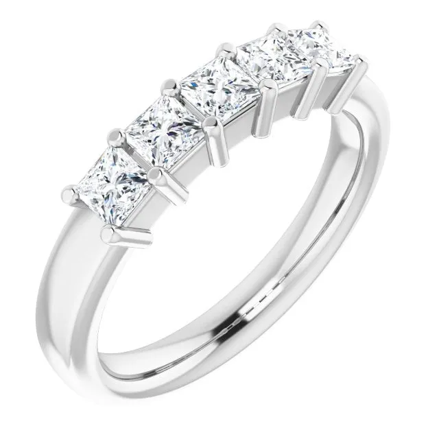 0.90 ct. Shared Prong Princess Cut Diamond Wedding Band