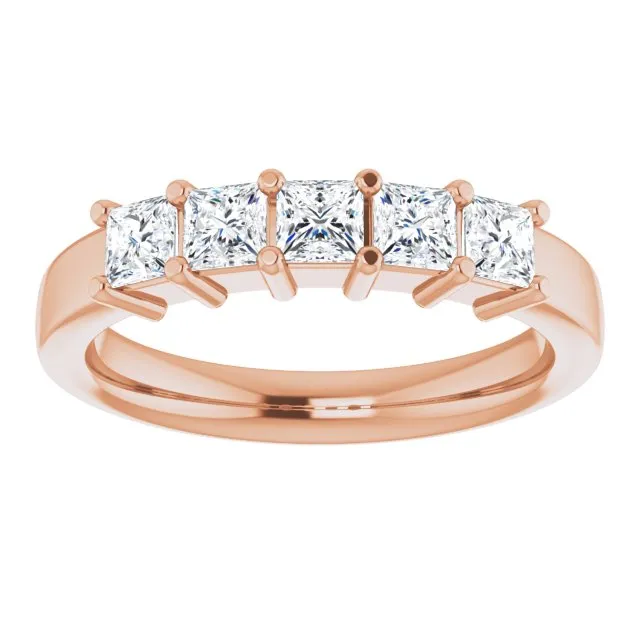 0.90 ct. Shared Prong Princess Cut Diamond Wedding Band