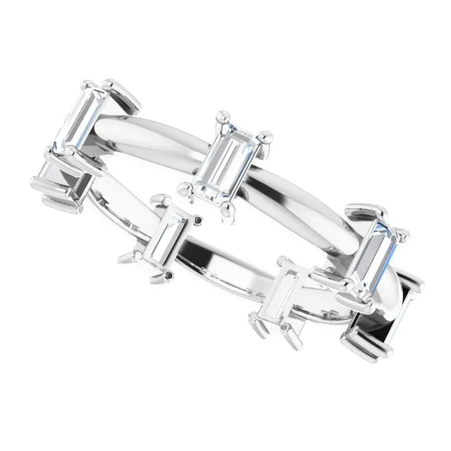0.98 ct. Prong Set Baguette Diamond Eternity Band