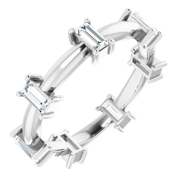 0.98 ct. Prong Set Baguette Diamond Eternity Band