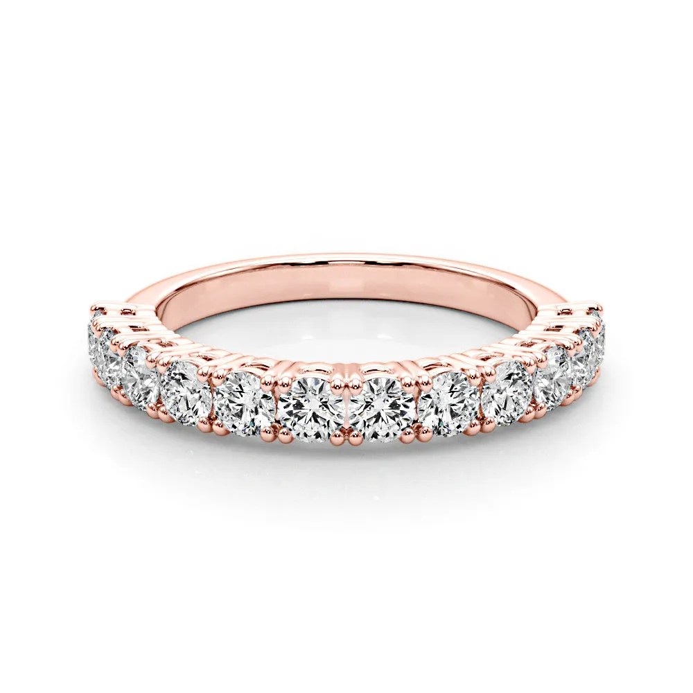 1.00 ctw. Round Diamond Anniversary Ring Half Way Style