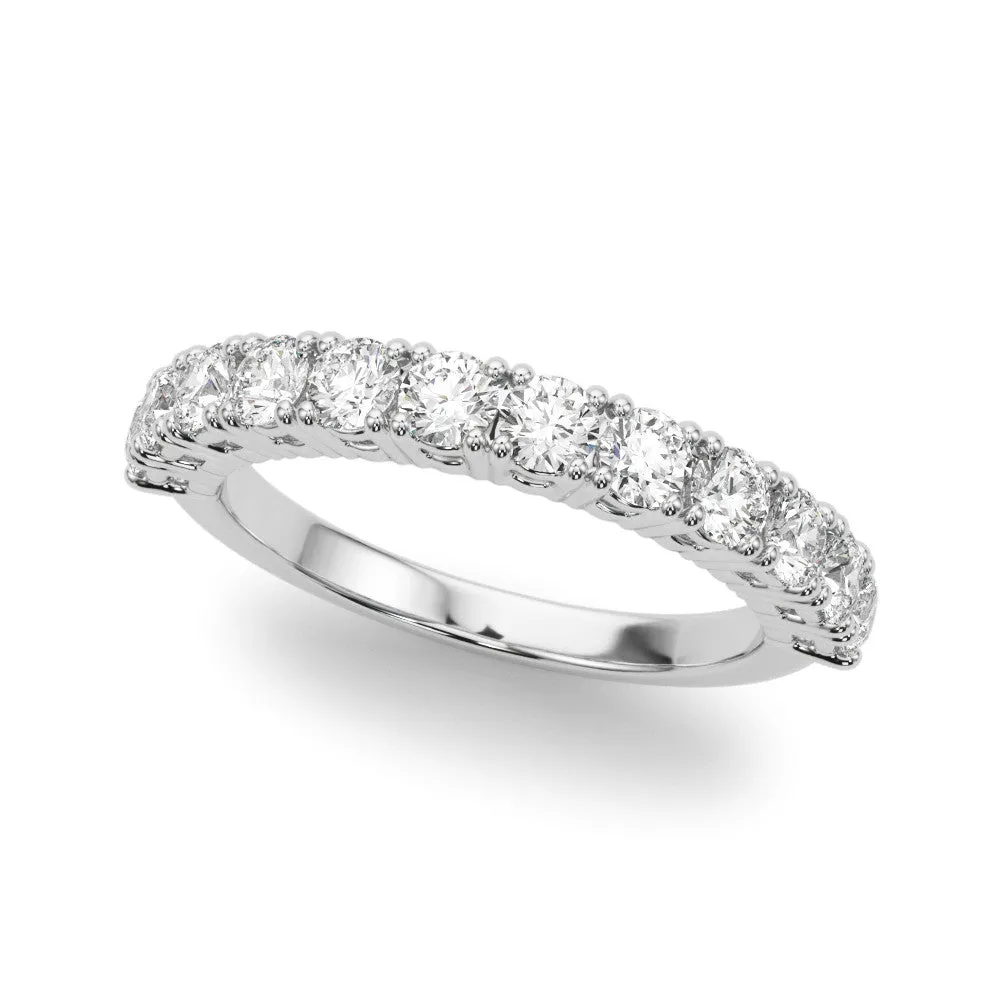 1.00 ctw. Round Diamond Anniversary Ring Half Way Style