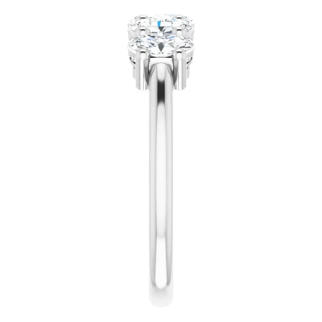 1.05 ct. Oval Cut Diamond Wedding Band 5 Stone Anniversary Ring