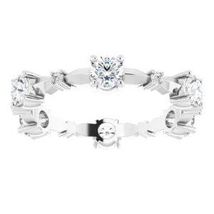 1.05 ct. Round Diamond Eternity Band Prong Set Diamond Ring