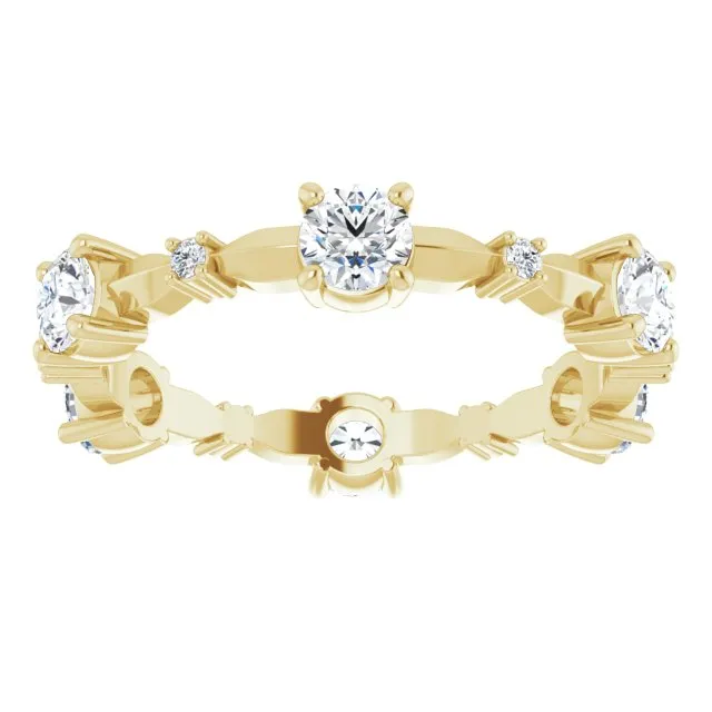 1.05 ct. Round Diamond Eternity Band Prong Set Diamond Ring