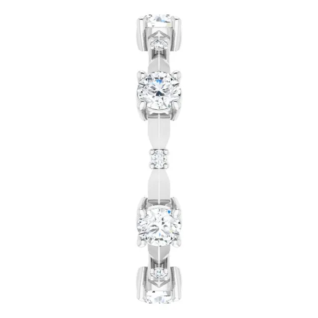 1.05 ct. Round Diamond Eternity Band Prong Set Diamond Ring
