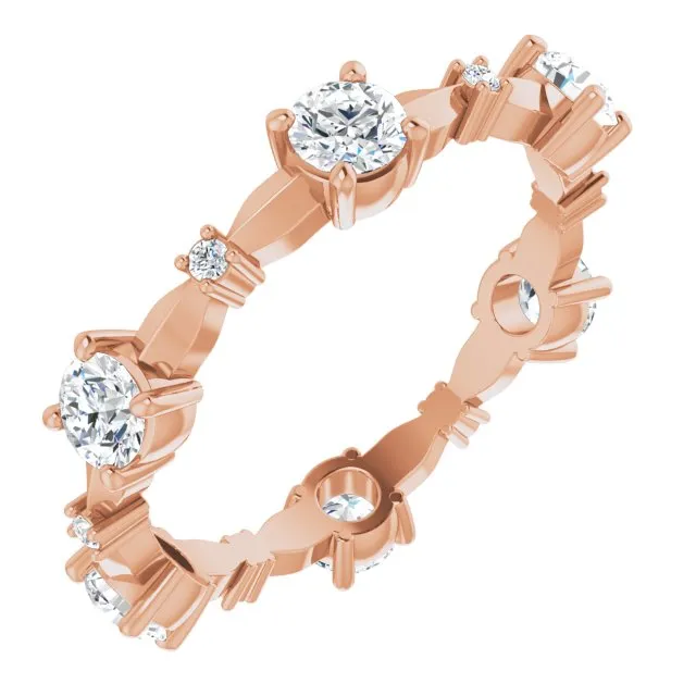 1.05 ct. Round Diamond Eternity Band Prong Set Diamond Ring