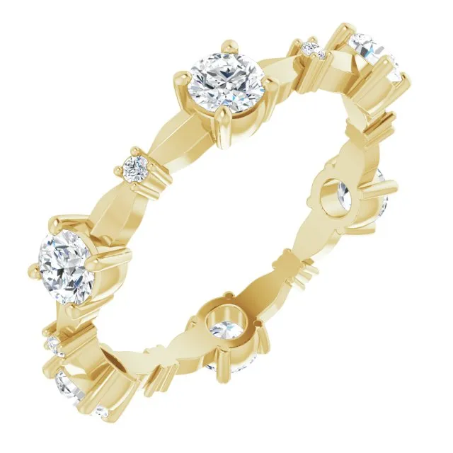 1.05 ct. Round Diamond Eternity Band Prong Set Diamond Ring