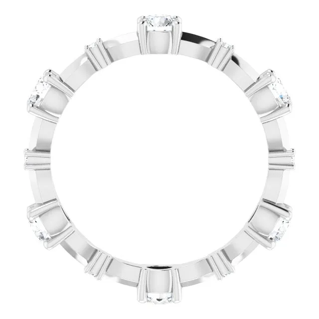 1.05 ct. Round Diamond Eternity Band Prong Set Diamond Ring